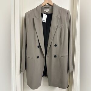 H&M Taupe Double-Breasted Blazer